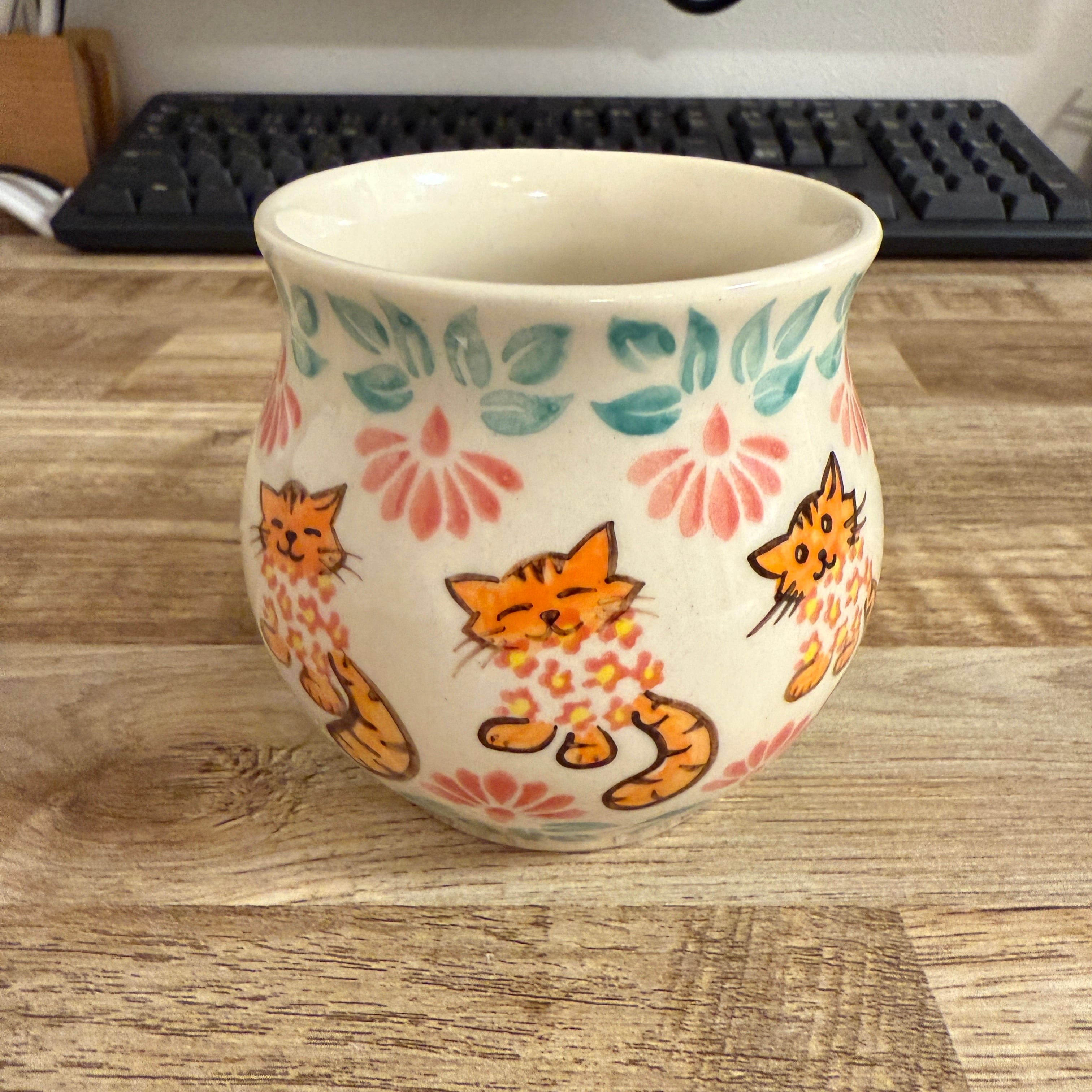 【てる猫】ポーリッシュポタリー　ティーポットとマグカップのセット マグカップ350ml（猫） | ポーリッシュポ タリーのおみせ｜ポー