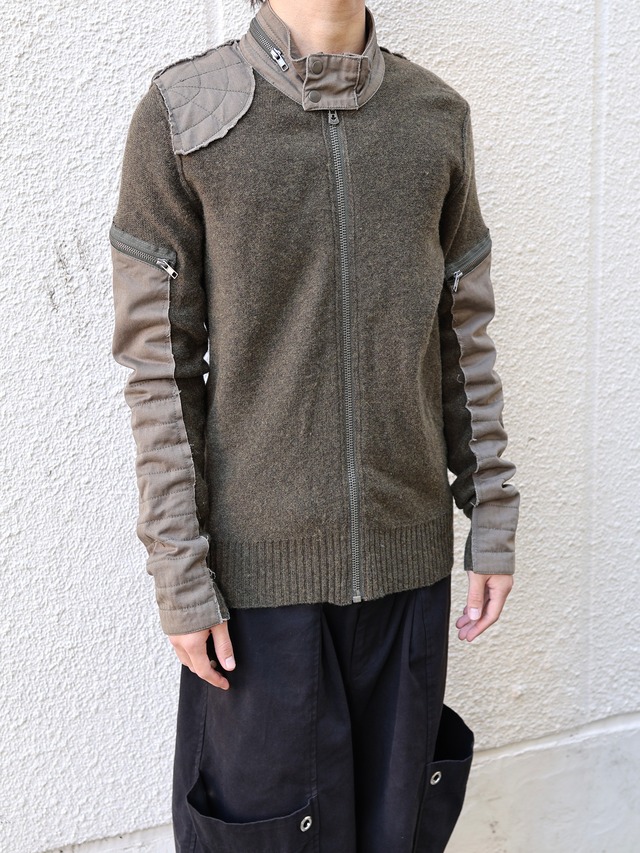 【DIESEL】deformed zip detail knit