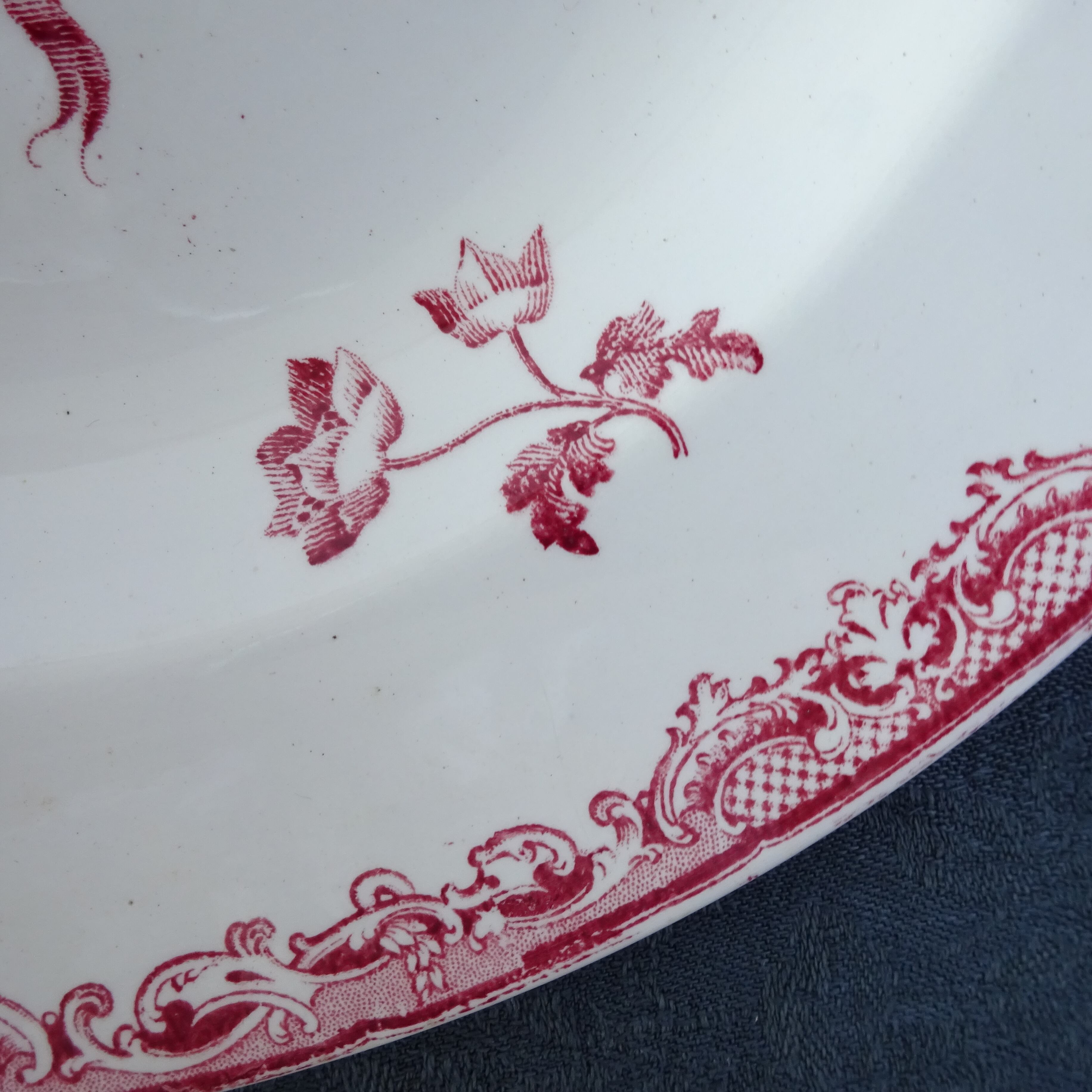 【 Épuisé 】【金継ぎ用】Sarreguemines＊modèle《FONTANGES》assiette creuse pour Kintsugi (E)