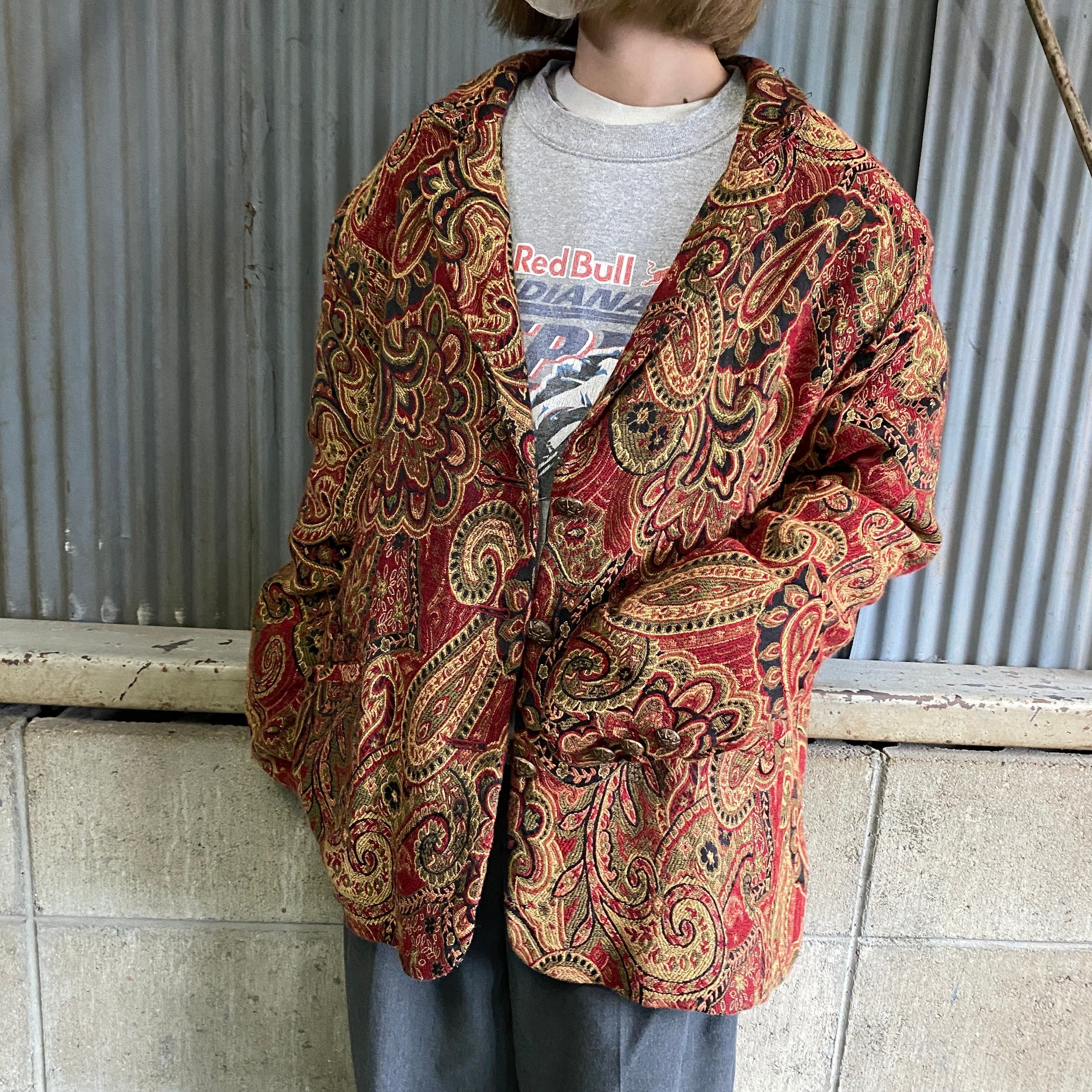 ビッグサイズ ERIN LONDON ジャガード デザイン テーラードジャケット 