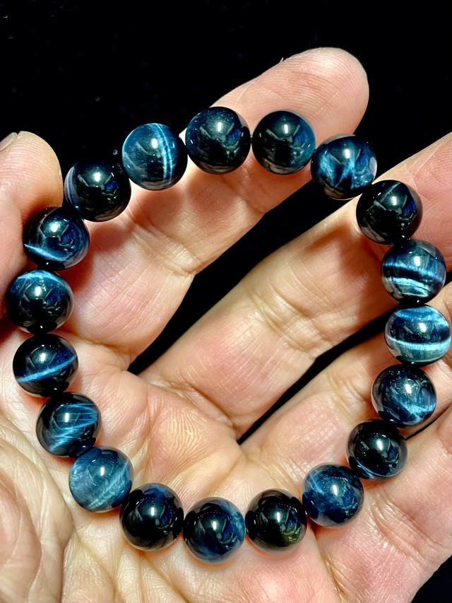 10) 精神と感情のバランス「ブルータイガーアイ」ブレスレット10mm
