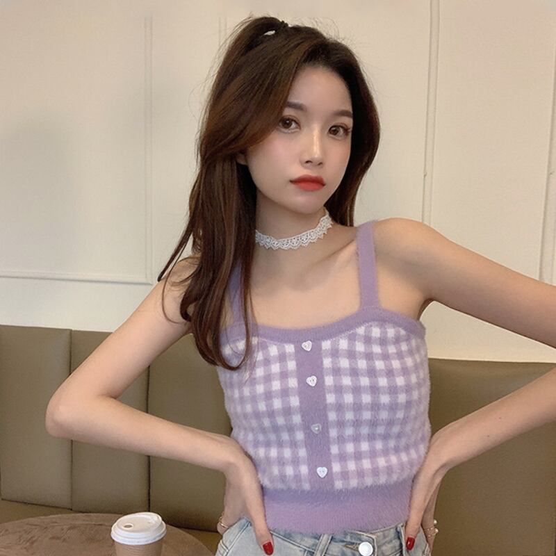 スタンダード格子柄サマーショートトップス レトロ 夏物 スーパーモール88200313548