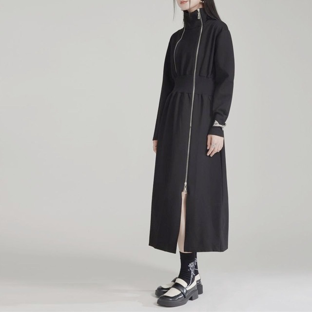 Double zip long sleeve one-piece C0973