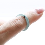 【10号】今季大人気！細め翡翠くり抜き甲丸リングA貨翡翠  jd_rg1944