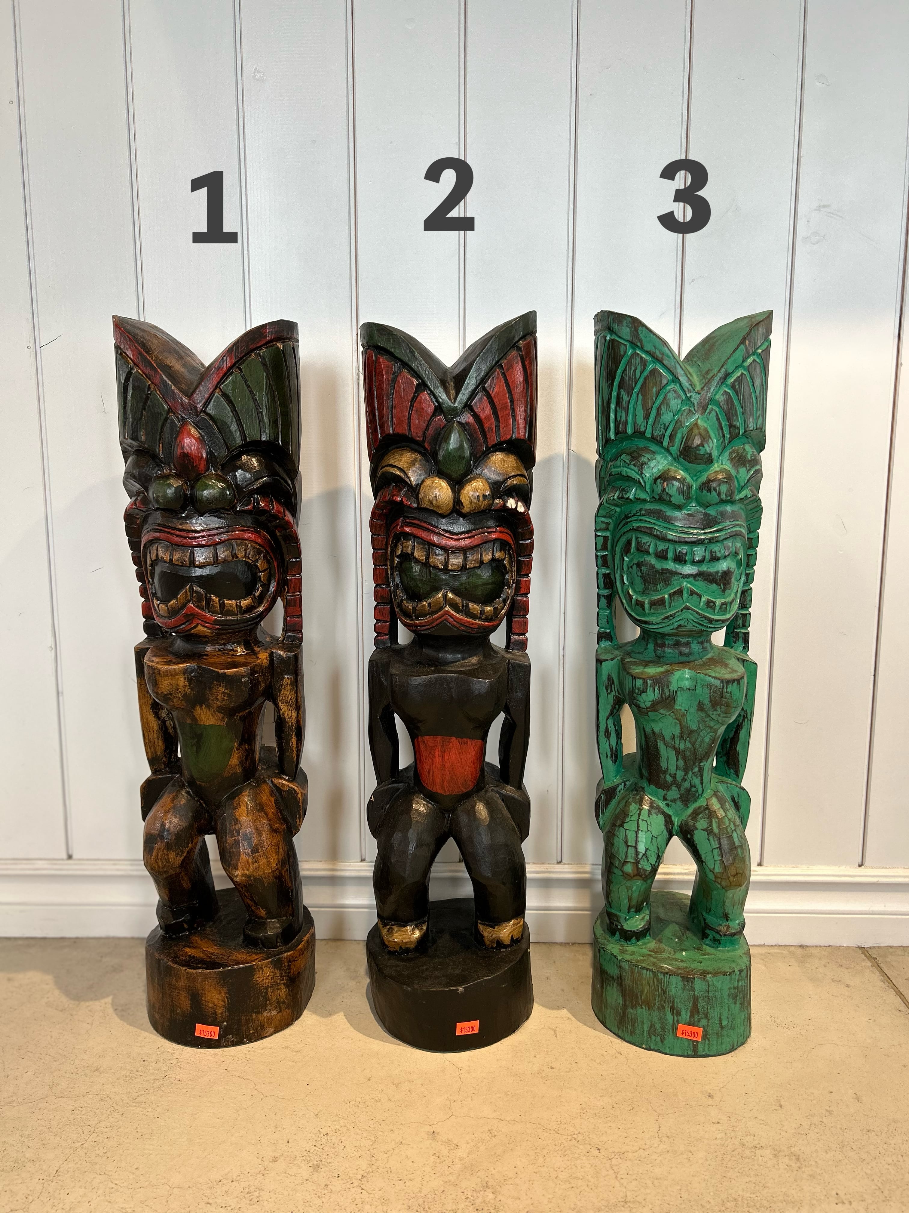 ハワイ ティキ Tiki 木彫り像 TIKI ティキ 木彫りオブジェ 67cm 置物