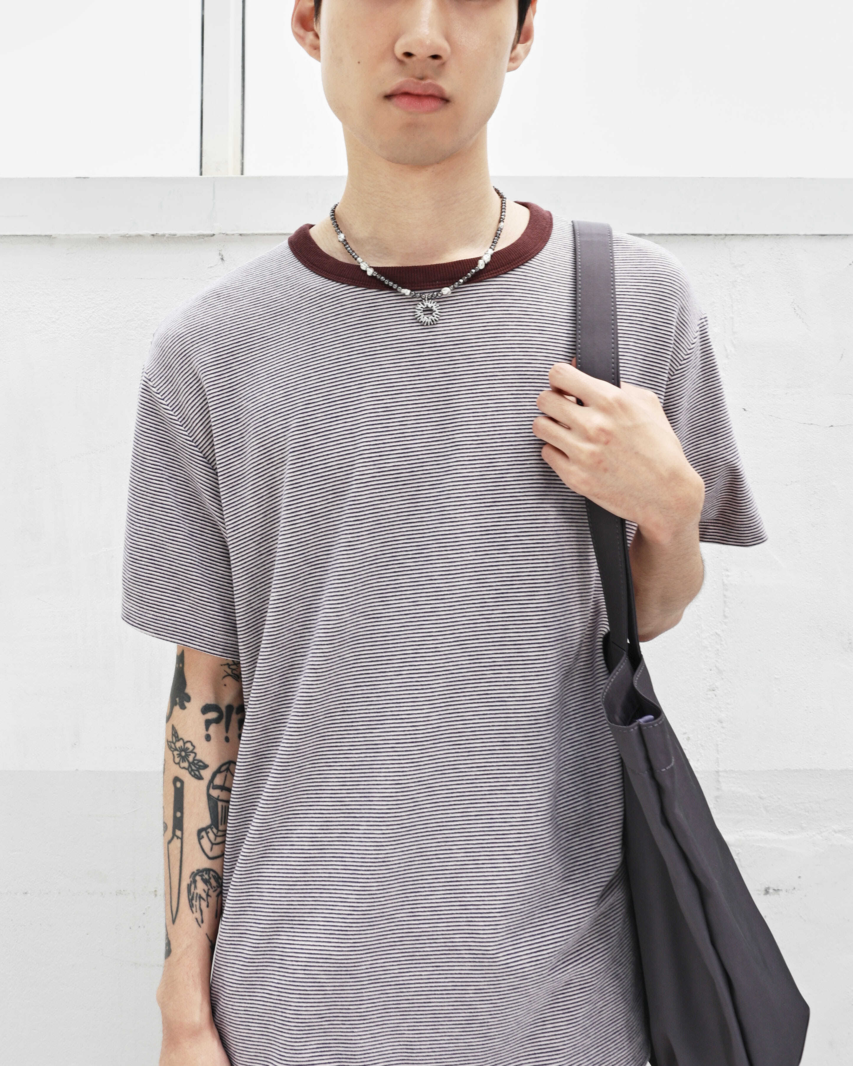 999HUMANITY] PEBBLE SYMBOL NECKLACE (BLACK SILVER) 正規品 韓国