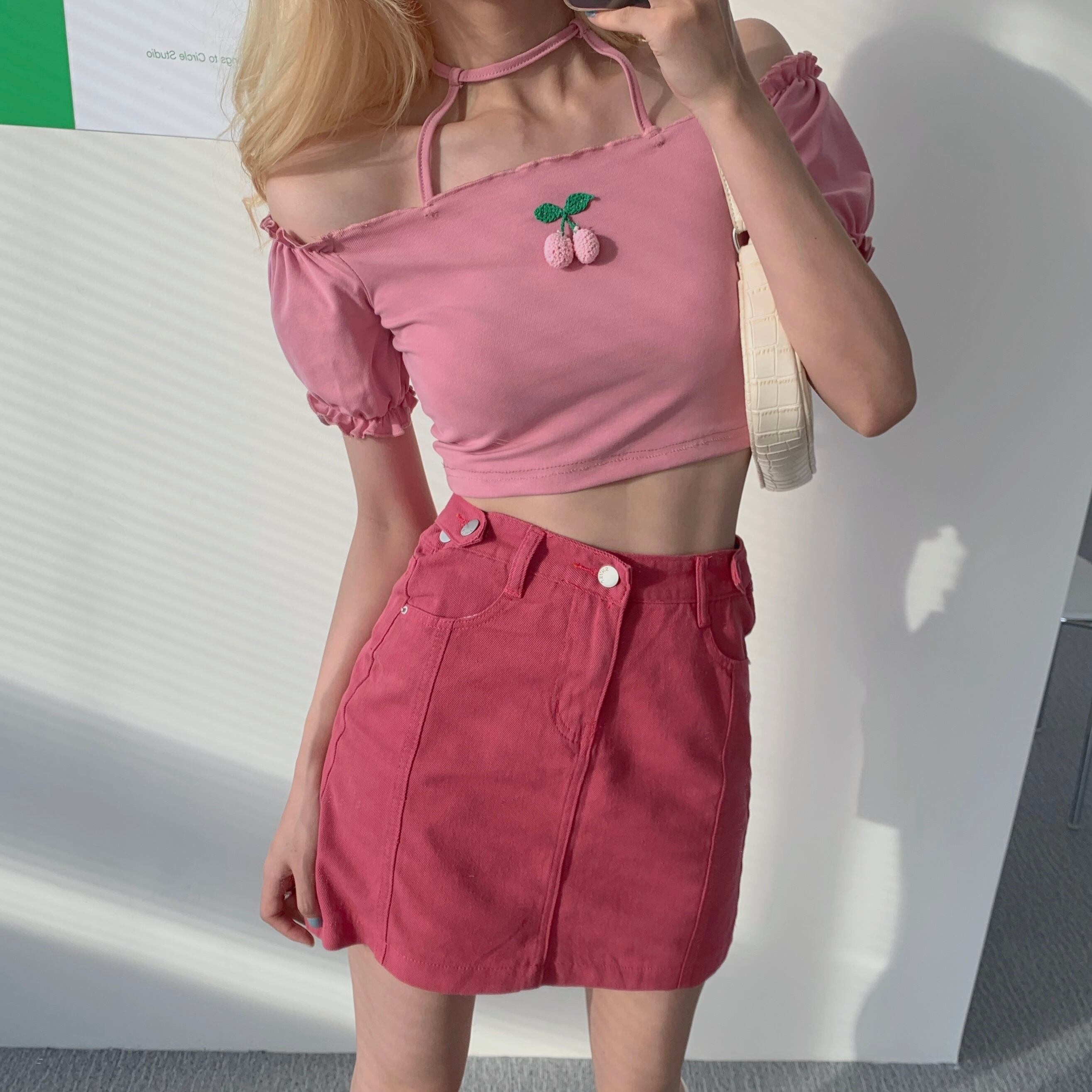 ホルターブラウス レディースサマーショートスリムTシャツ 夏物 ドラファッションホール63303832924