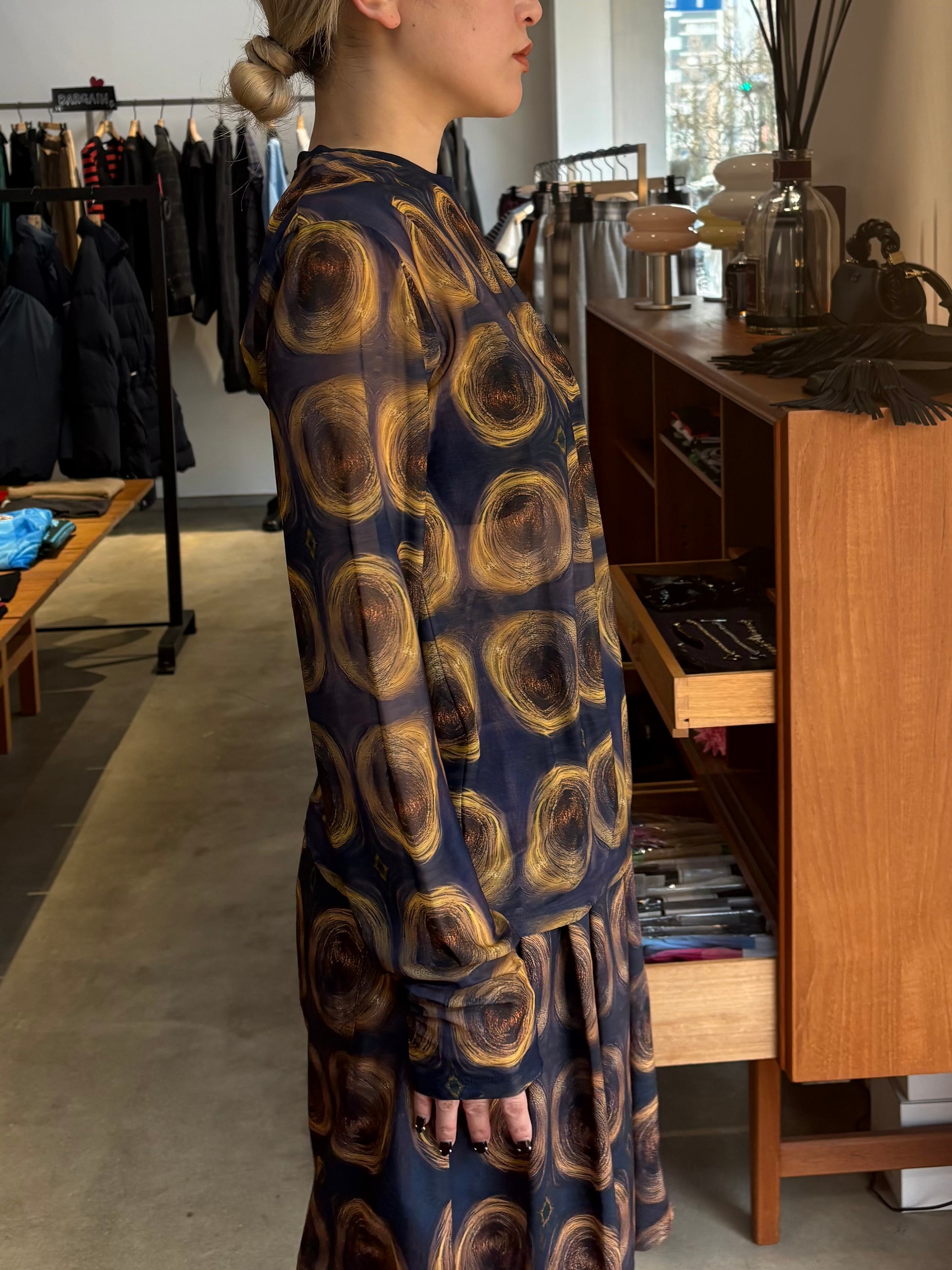 26SS】FUMIE TANAKA フミエタナカ / sheer print longT / トップス