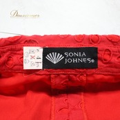 【フラメンコ衣装】レッド SONIA JOHNES ソニアジョーンズ ソニアジョーンズ ブラウス トップス 赤 長袖 襟 フリル レース