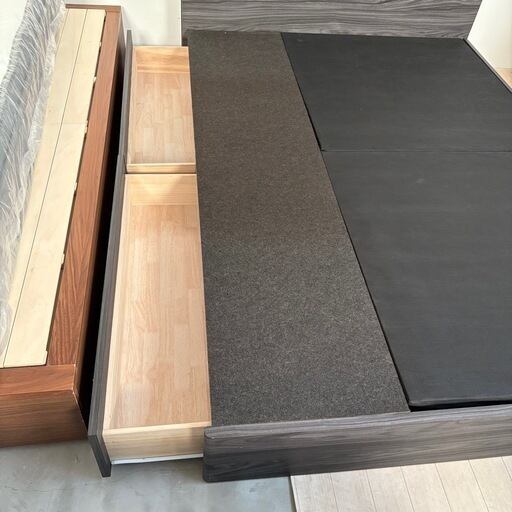 ダブルベッドフレーム　取りに来て頂ける方❗️大阪 16048 大満 コンセント付きダブルベッドフレーム ◇大阪市内・東大阪市