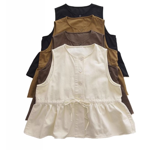 3色／ギャザーリボンベスト ・9757