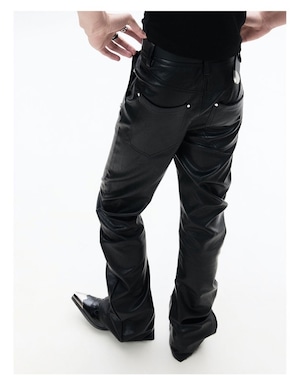 FRKM SCD 26SS スリムフィット カーブドレザーパンツ