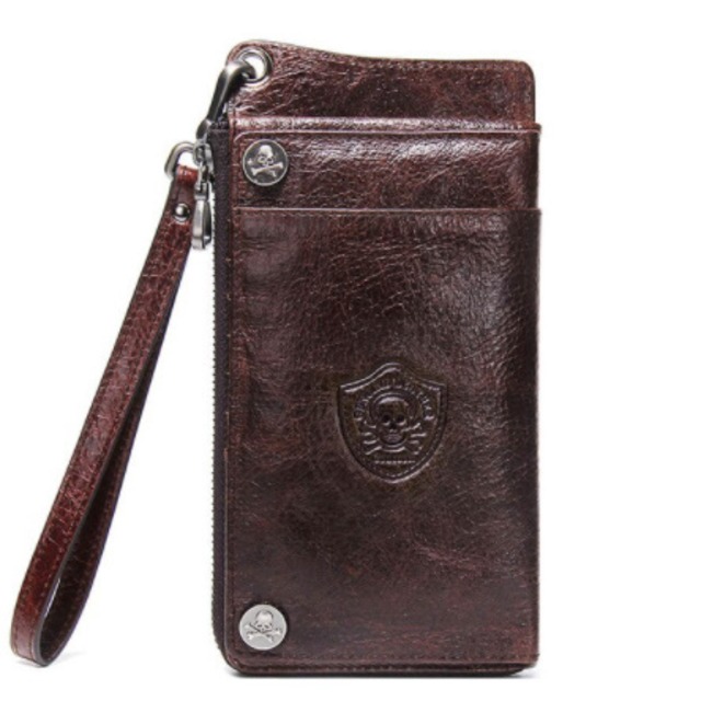 Genuine leather large capacity clutch wallet  [2 colors available]