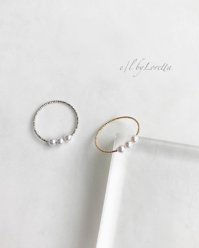 (全2色)Mini pearl rope Ring  0006