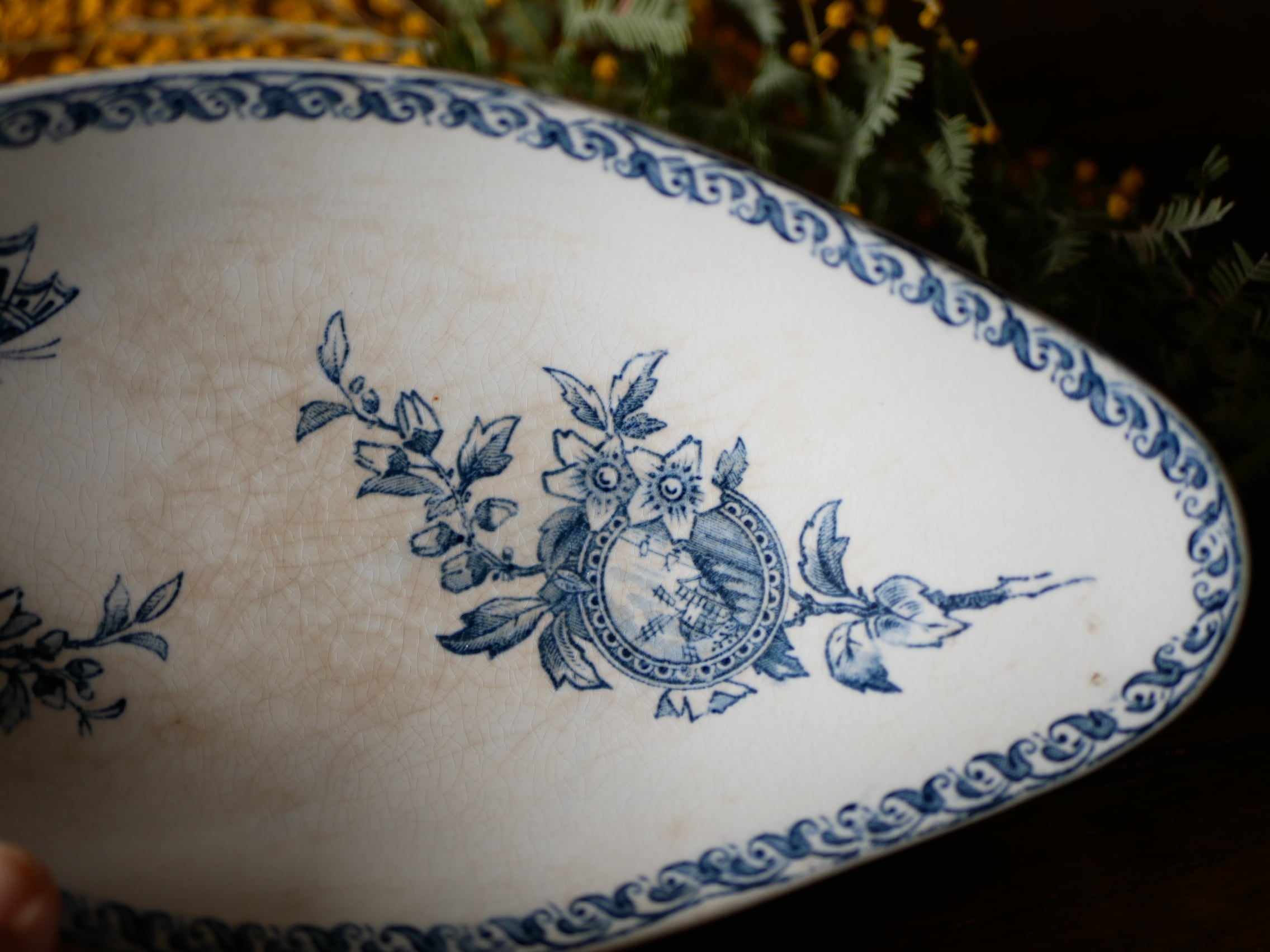 フランスアンティーク サルグミンヌ ラヴィエ プレート 舟形 サルグミンヌ ラヴィエ フランスアンティーク 舟形 プレート