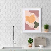 Delicate｜女性を線画で描いた北欧ミニマルアートポスター｜余白が美しいシンプルデザイン｜額縁付き完成品｜A3ポスター