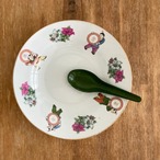 レトロチャイナ皿|小坊主とアサガオナの平皿L