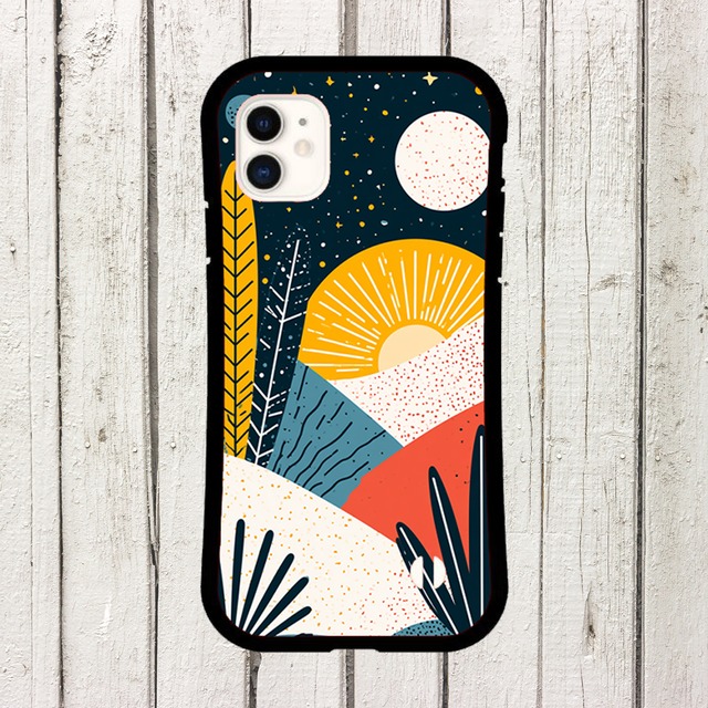 受注生産 iPhoneケース 夕日の宇宙ポスター｜レトロ宇宙 RFSP022A