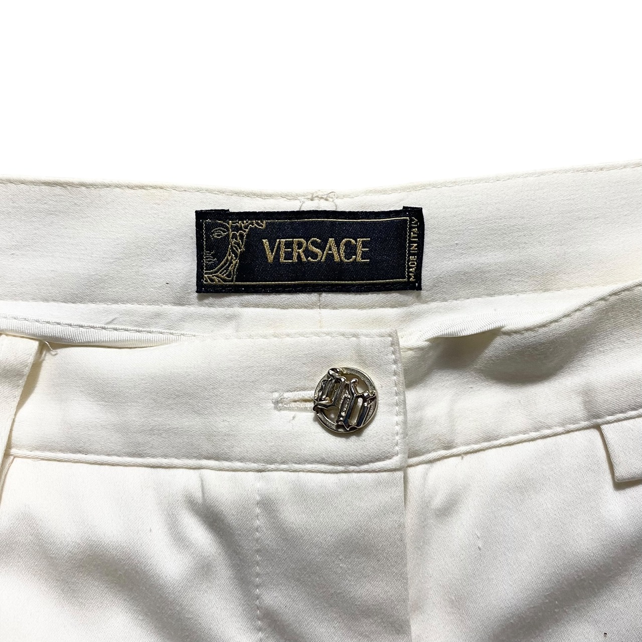 VERSACE mesh switching asymmetrical cargo pants
