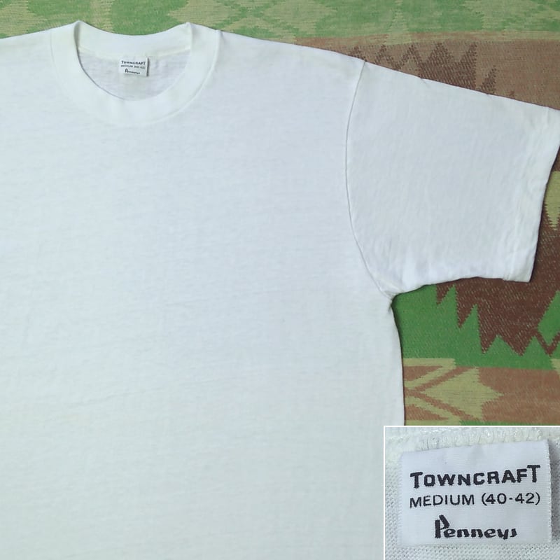 60s Penneys TOWNCRAFT White Plain T-Shirt(M) | Wonder Wear 60s Penneys TOWNCRAFT White Plain T-Shirt(M) | Wonder Wear