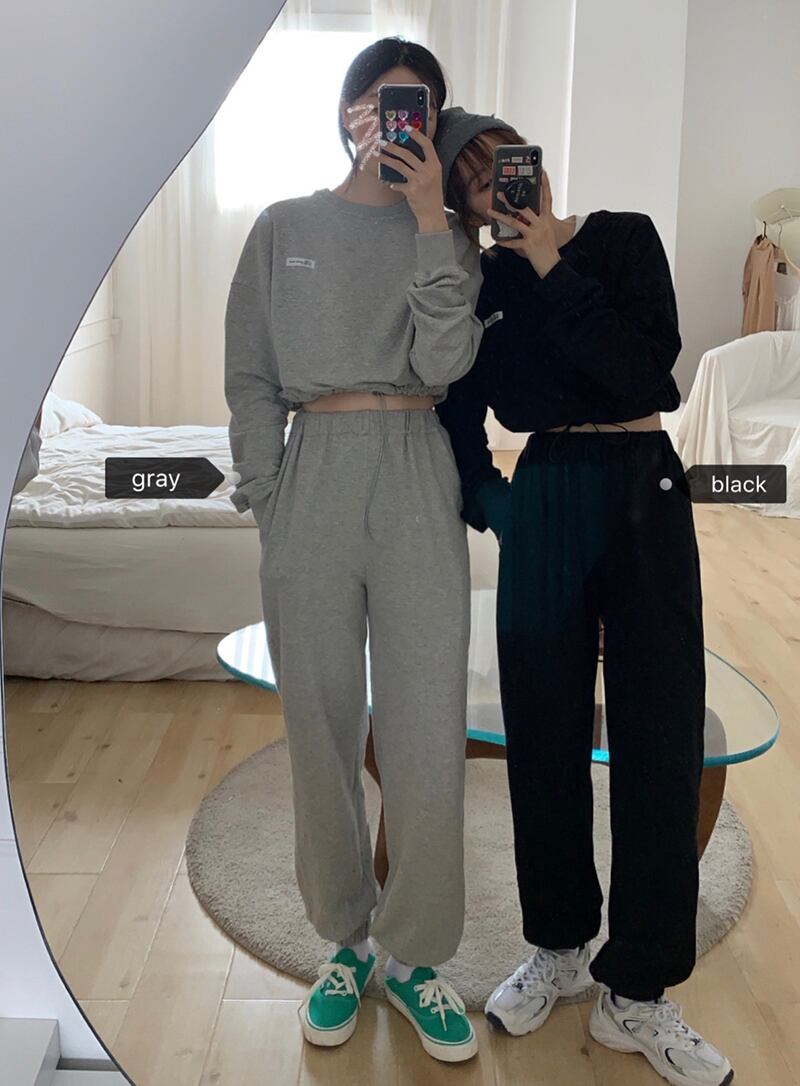 スポーツスーツの女性の2020年秋新しい半袖プルオーバーセーター+ハイウエストパンツ クレセントシティ59073361299