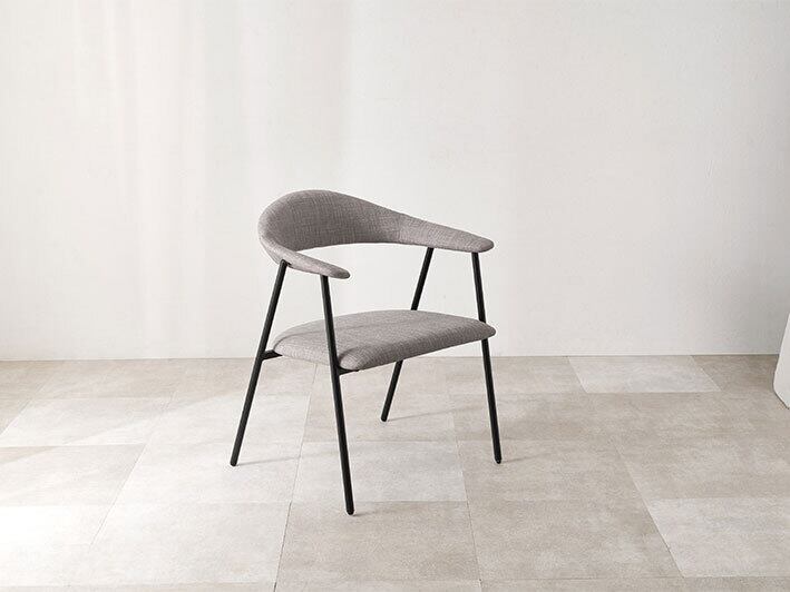 アームチェア グレー スチール脚 | カフェテーブル&チェア専門店「room