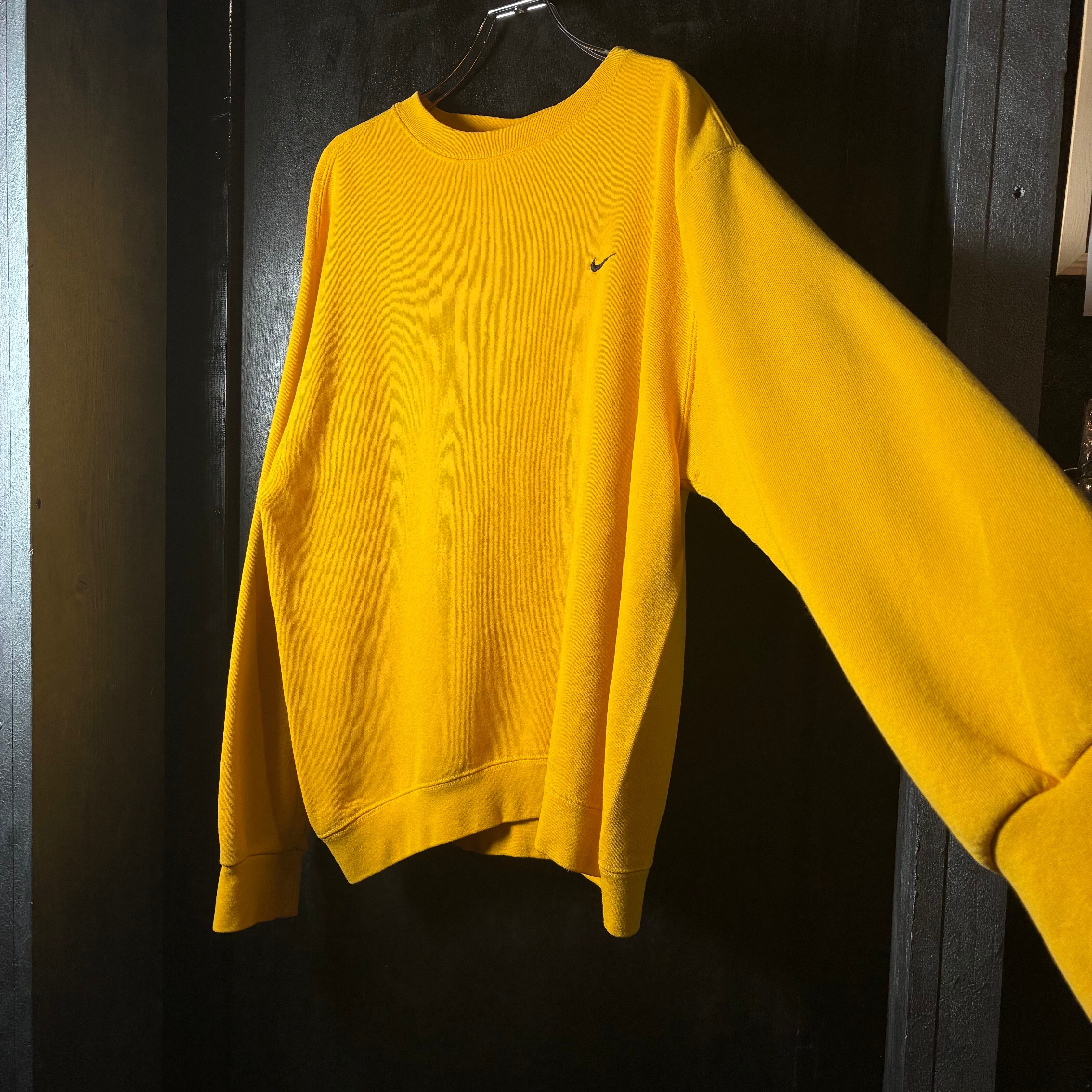 希少黄色 レア90s USA製adidas肉厚 スウェット 古着 古着 80s adidas BIG トレフォイル 刺しゅう ラグラン