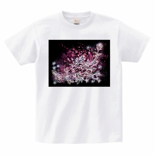 フラワースプラッシュTシャツ(白)