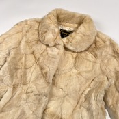 Taehyun Fur 本毛皮 リアルファー コート ジャケット /アイボリーベージュ系/レディース/毛皮/ファー