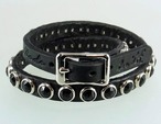 エルエー ダークナイツ ブラック 2:MADE in LA メイド イン エルエー レザー ブレスレット