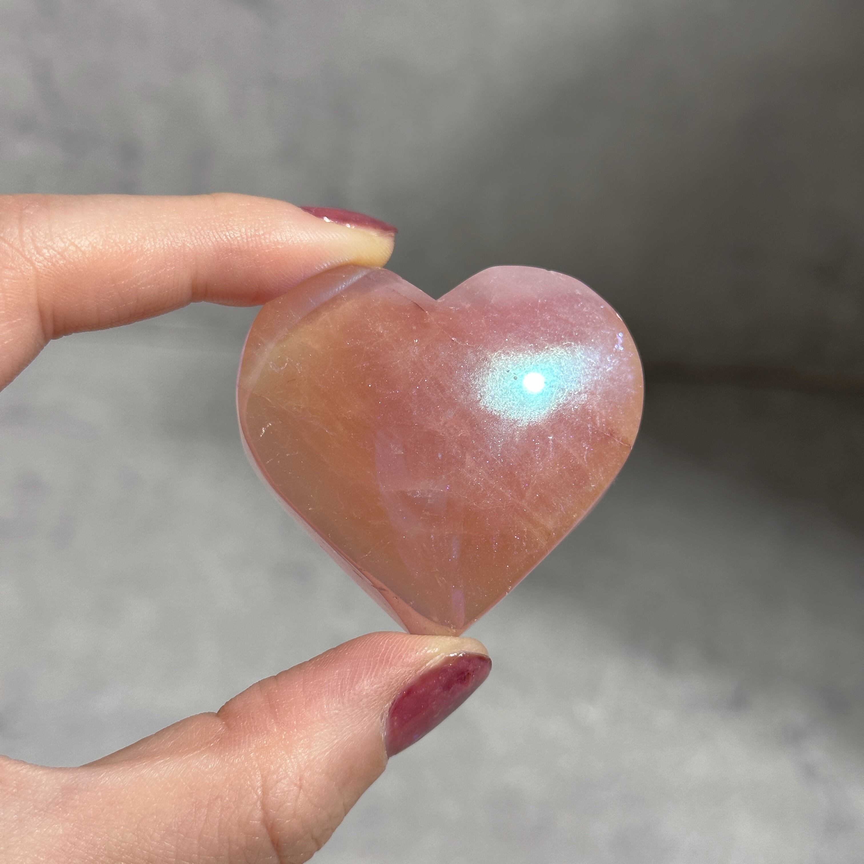 エンジェルオーラローズクォーツ ハート21♡Angel Aura Rose Quartz