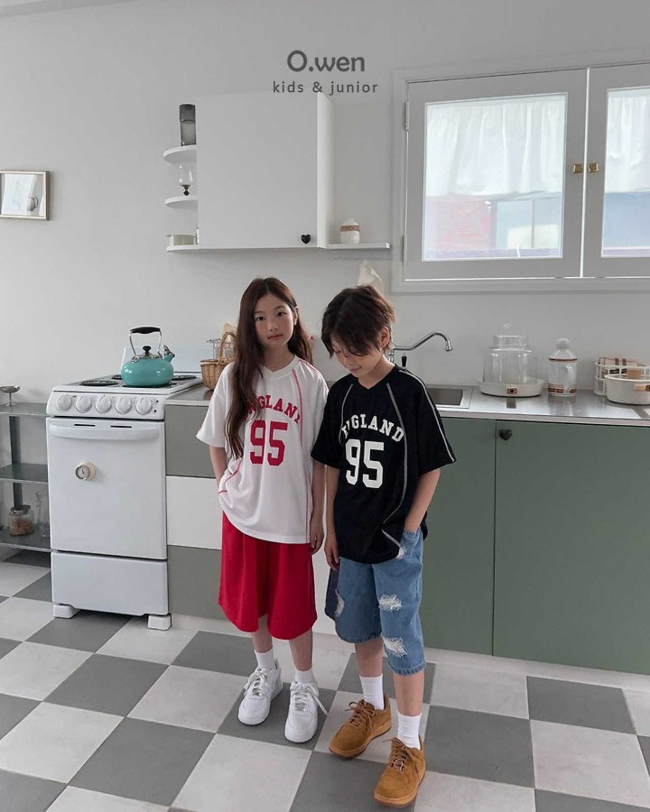 [O.wen] England V-neck Short sleeve T-shirt / [오웬] 잉글랜드V넥반팔티