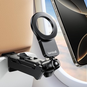 【特価処分】【長時間出行必携】 Lamicall 飛行機 スマホスタンド MagSafe対応 : 旅行用 スマホホルダー マグネット 携帯 ホルダー 飛行機 折り畳み 三脚 スマホ スタンド 360度調整 コンパクト 便利グッズ グリップ 持ち運び 新幹線 卓上 六角レンチ 金属リング付き iPhone 17 pro Air 16 15 plus pro max ミニ X XR SE アンドロイドに対応 黒