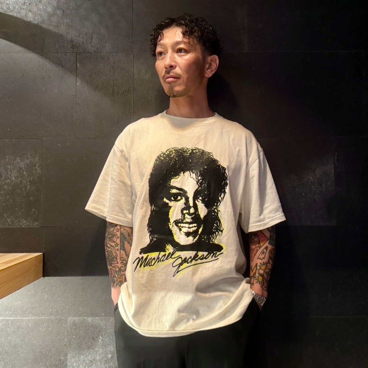 RIVERSIDE BASE 『R.I.P. KING OF POP』 T-SHIRTS WHITE