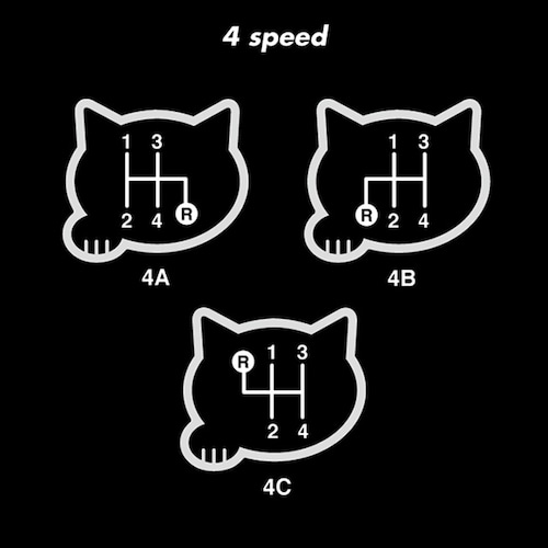 Neko-MT Shit Patern：4speed　シフトパターンステッカー4速