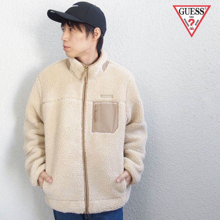 GUESS ゲス ジャケット ボア ジャケット フリースジャケット メンズ レディース アウター 2020 新作 mk4k7481 guess ゲス メンズ おしゃれ アウター 大きいサイズ 新品 即納