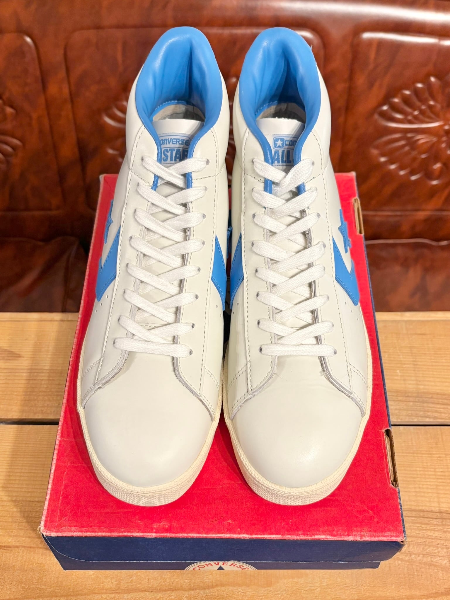 converse（コンバース） PRO LEATHER（プロレザー）Hi 白/ライトブルー