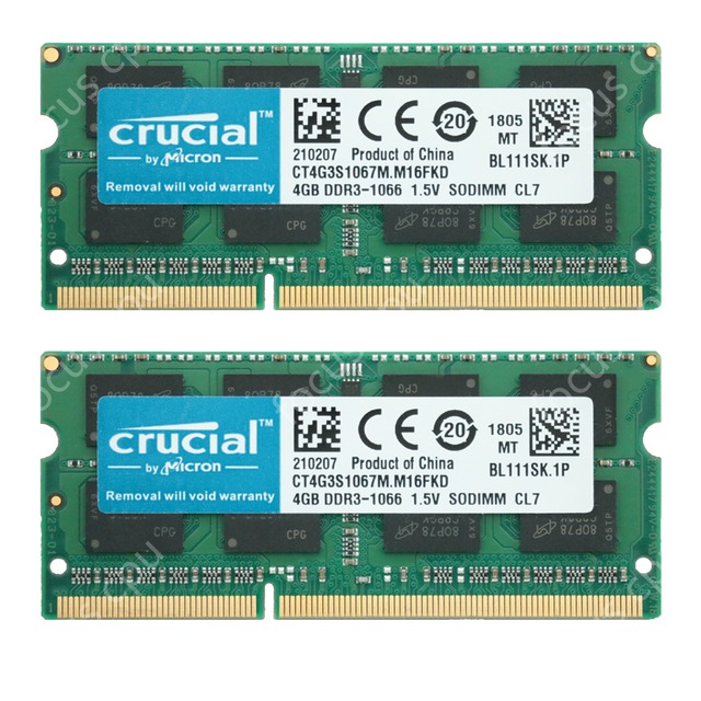 新品 Crucial 8GB(4GB×2 )PC3-8500s 送料無料