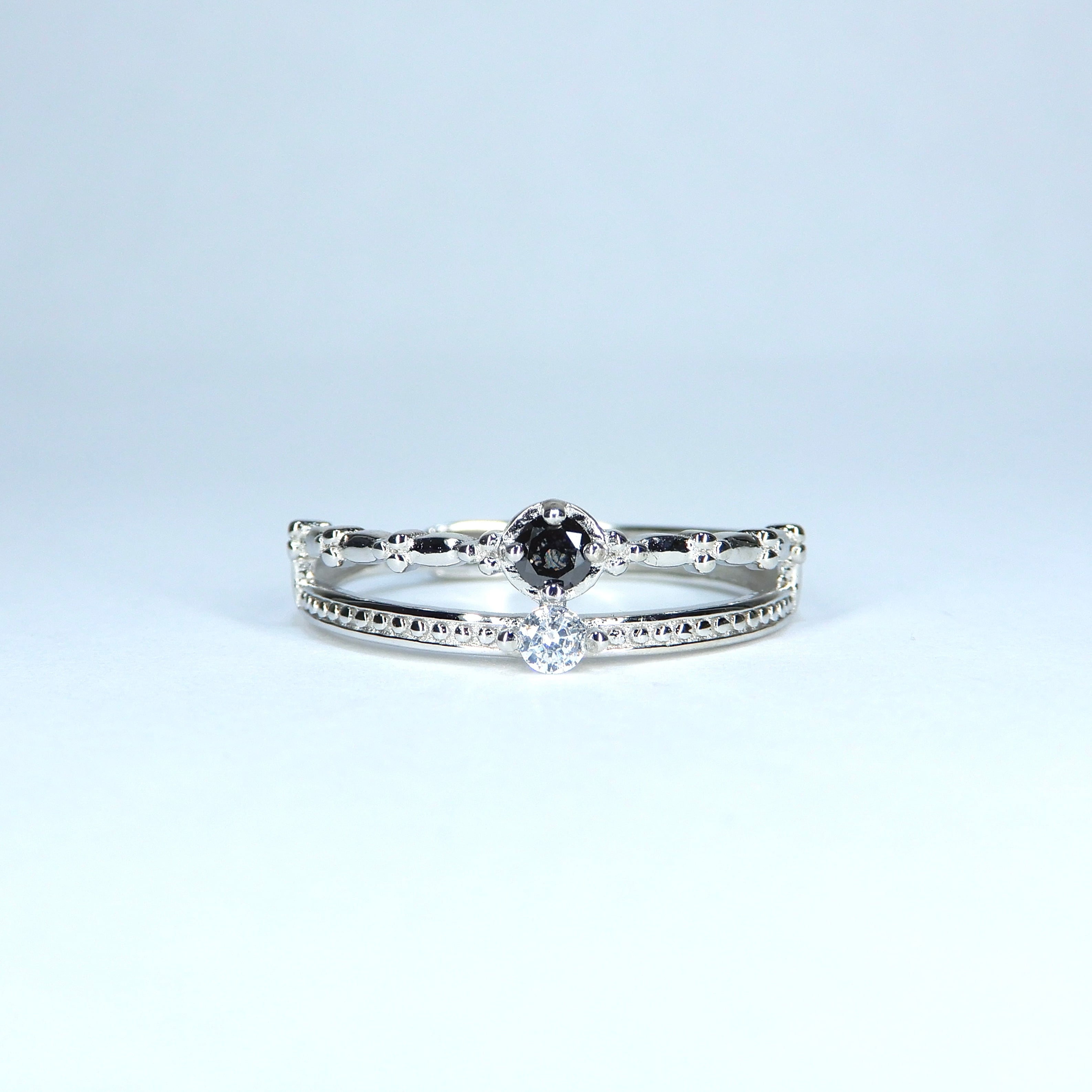 Futae Ring♦︎ブラックダイヤモンド♦︎WGカラー
