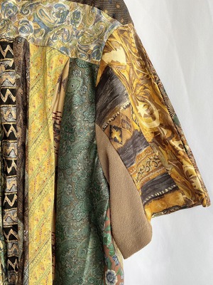 【KOH ISHIGURO】"再構築" REMAKE vintage tie striped patchwork short sleeve shirt