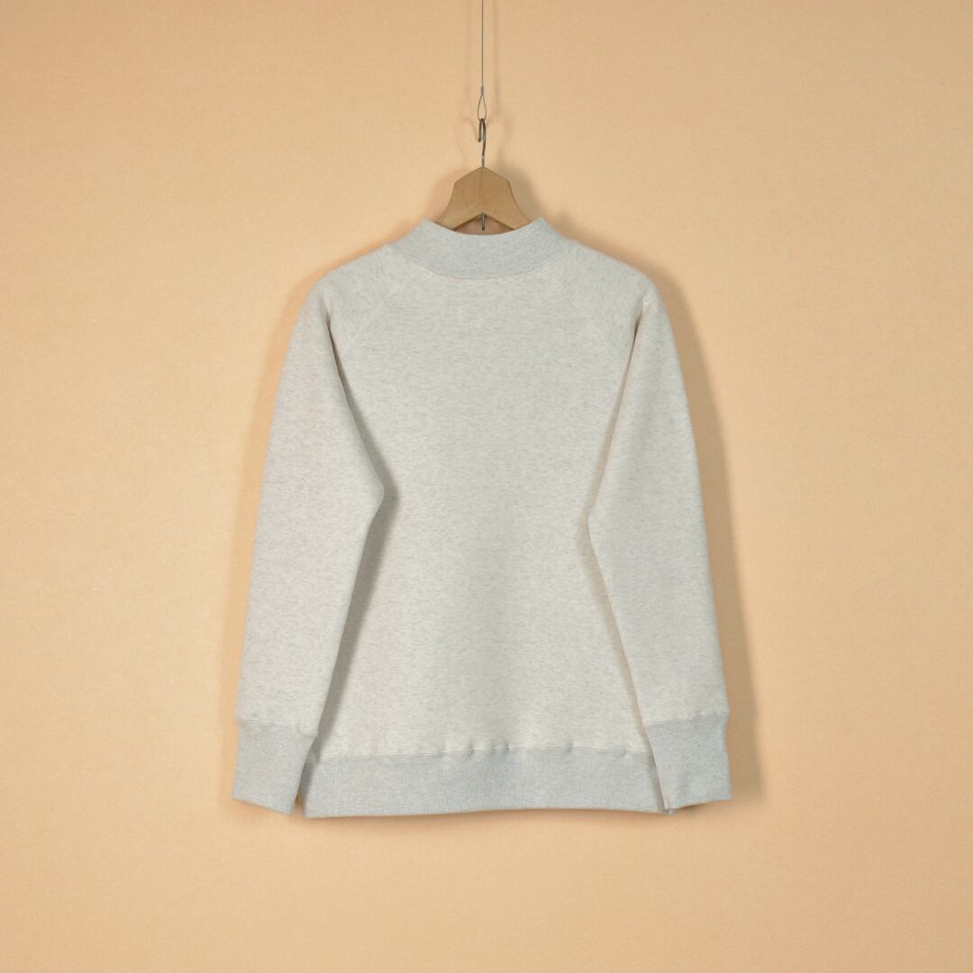 atelier naruse アトリエナルセ 裏毛コットンモックネックスウェット freece cotton mock neck sweat・オートミール