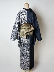 【受注商品】RumiRockセオαゆかた「片身変わりレオパード×ゼブラ　[A1709]