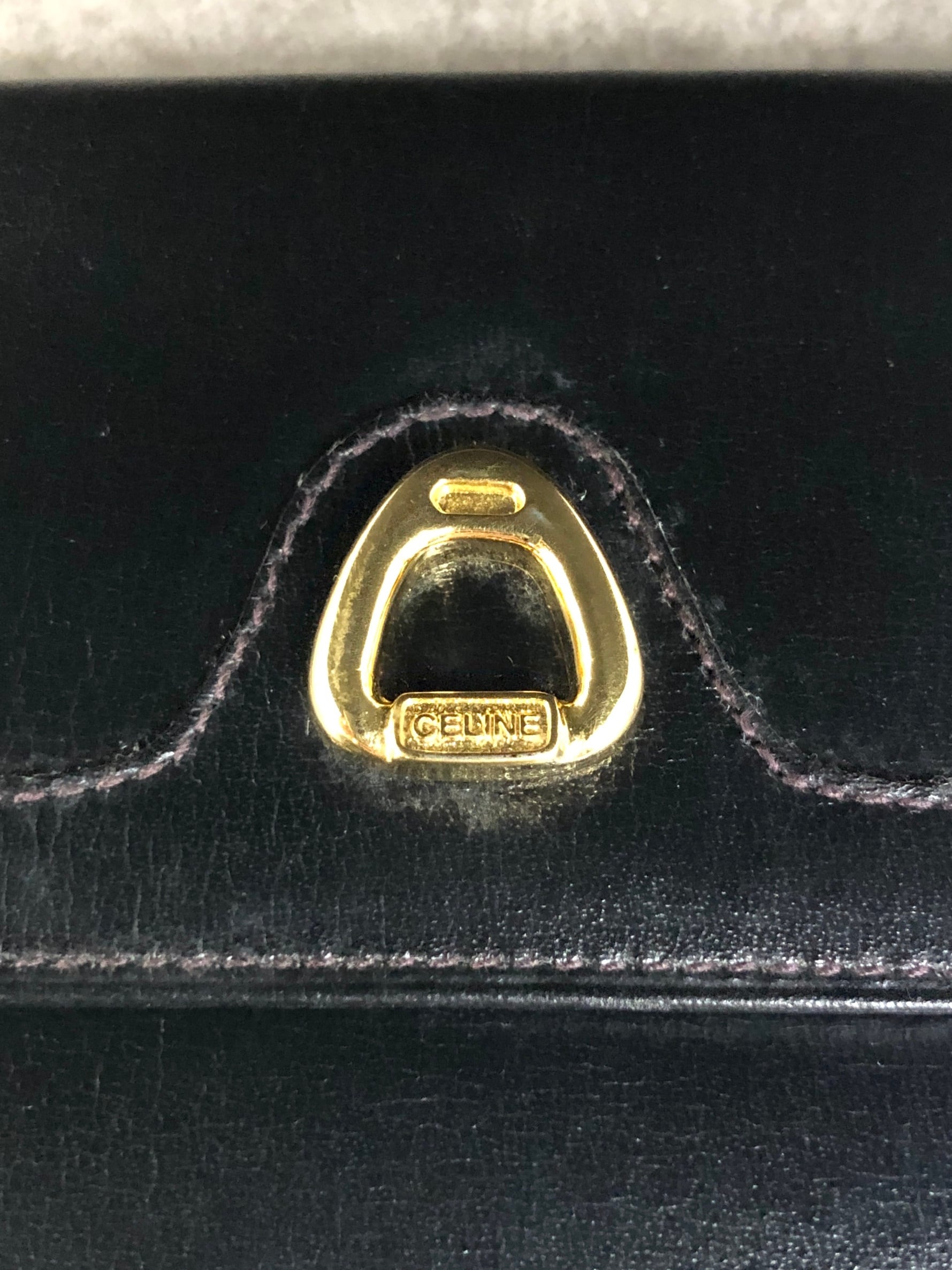 CELINE セリーヌ 財布 ブラック ホースビット レザー コンパクト