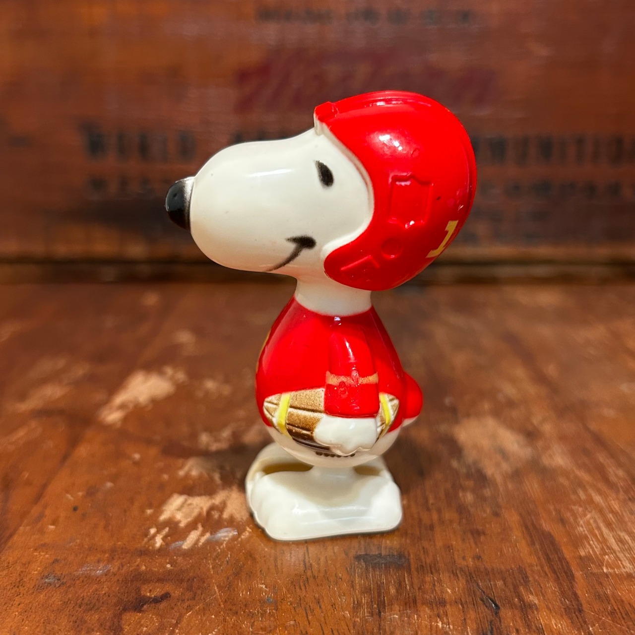 1970s AVIVA スヌーピー MINI WALKER ゼンマイ トイ snoopy アメフト ヴィンテージ