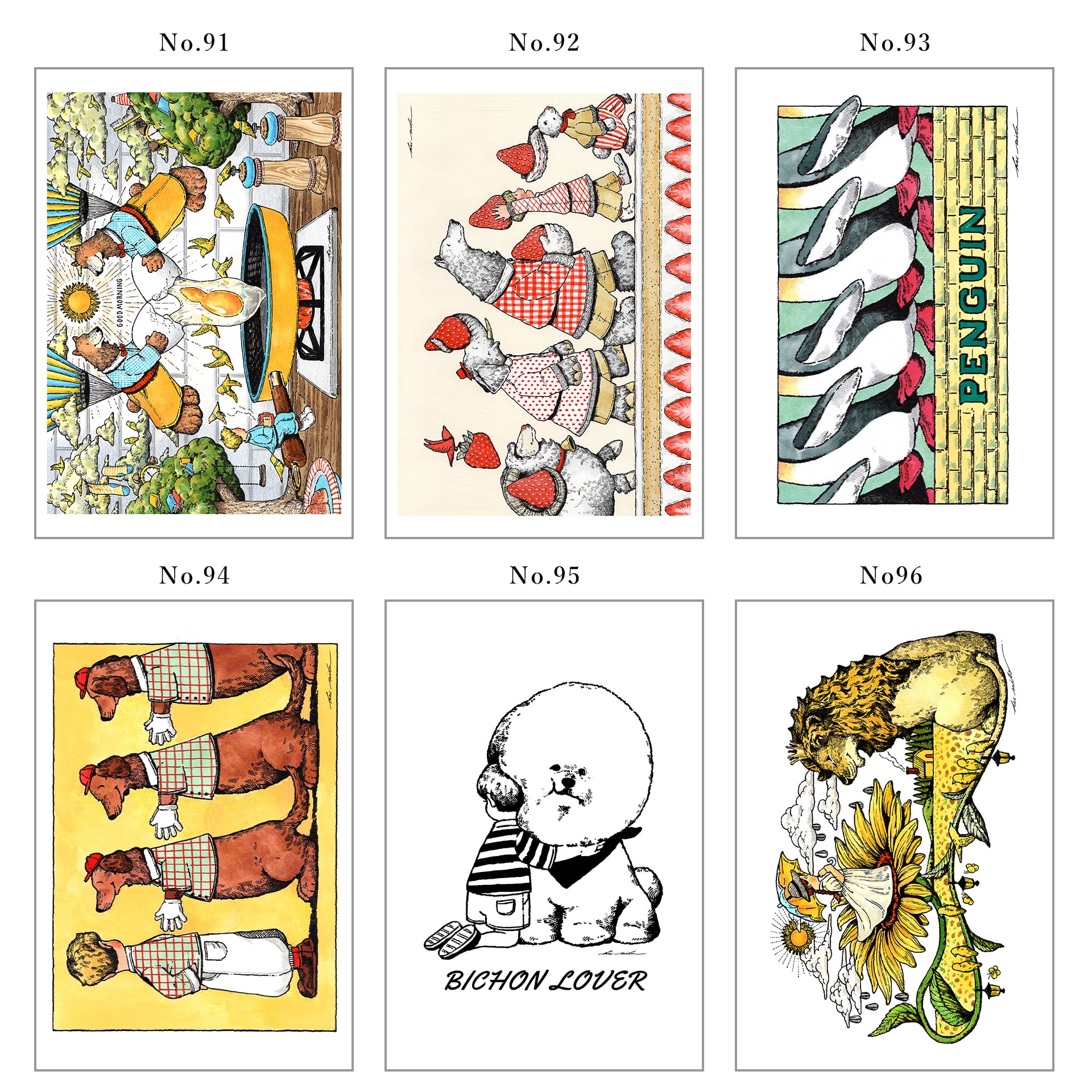 お好みのイラストカード3枚セット（キャンバス加工 / 全100種類