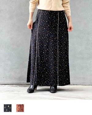 12/21.21:00 START!!《事務所移転SALE!》変形ドット柄フレアスカート【手洗い可 / 日本製 】
