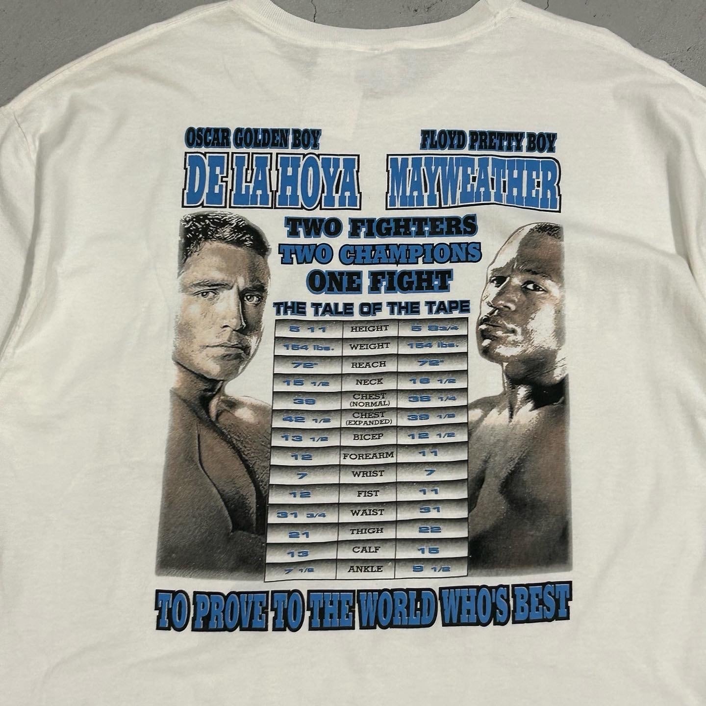 2007s DE LA HOYA vs MAYWEATHER “THE WORLD AWAITS” boxing T-shirt