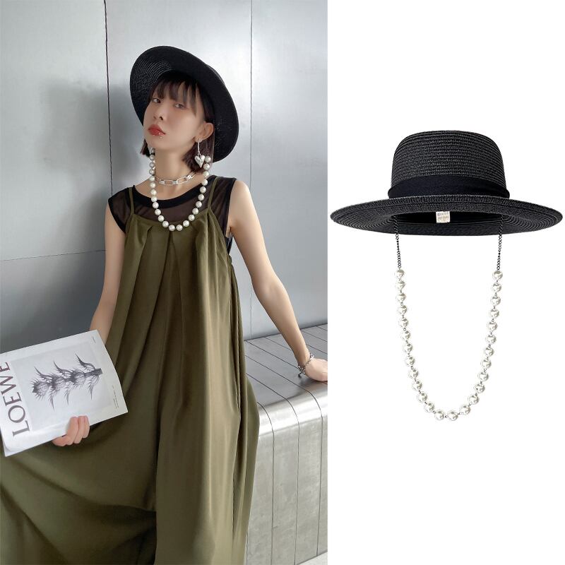 スタンダードブラックレッドスプリングサマー レトロ 帽子 春物 夏物 ビーチ ラブタオタオダレンハウス32535104227