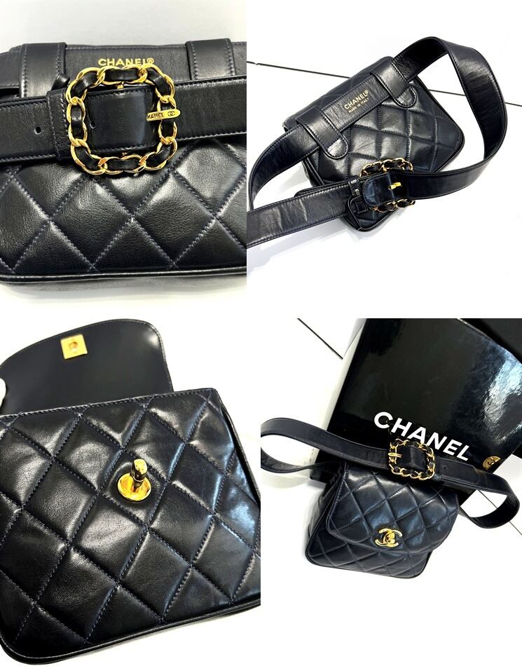 CHANEL ヴィンテージ シャネル ミニ マトラッセ ウエストバッグ クロス