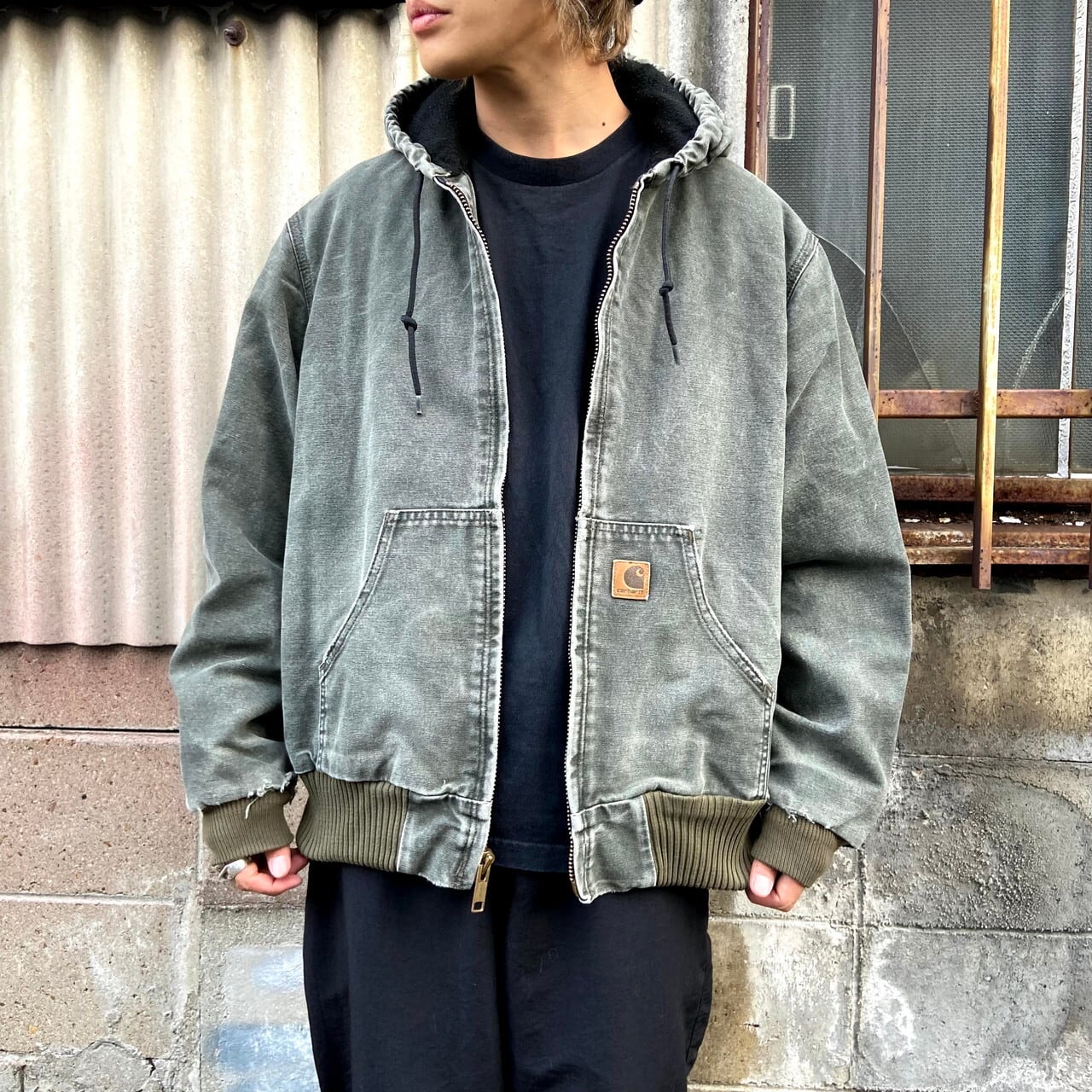 カーハート アクティブパーカー ワークジャケット メンズL相当 古着 Carhartt ダック地 モスグリーン 緑【ワークジャケット】 | cave  古着屋【公式】古着通販サイト